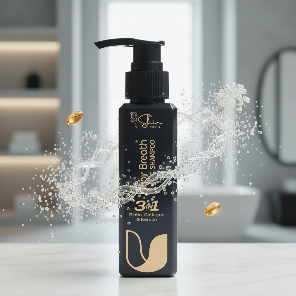Hair Breath 3-in-1 Shampoo (Biotin, Collagen & Keratin)