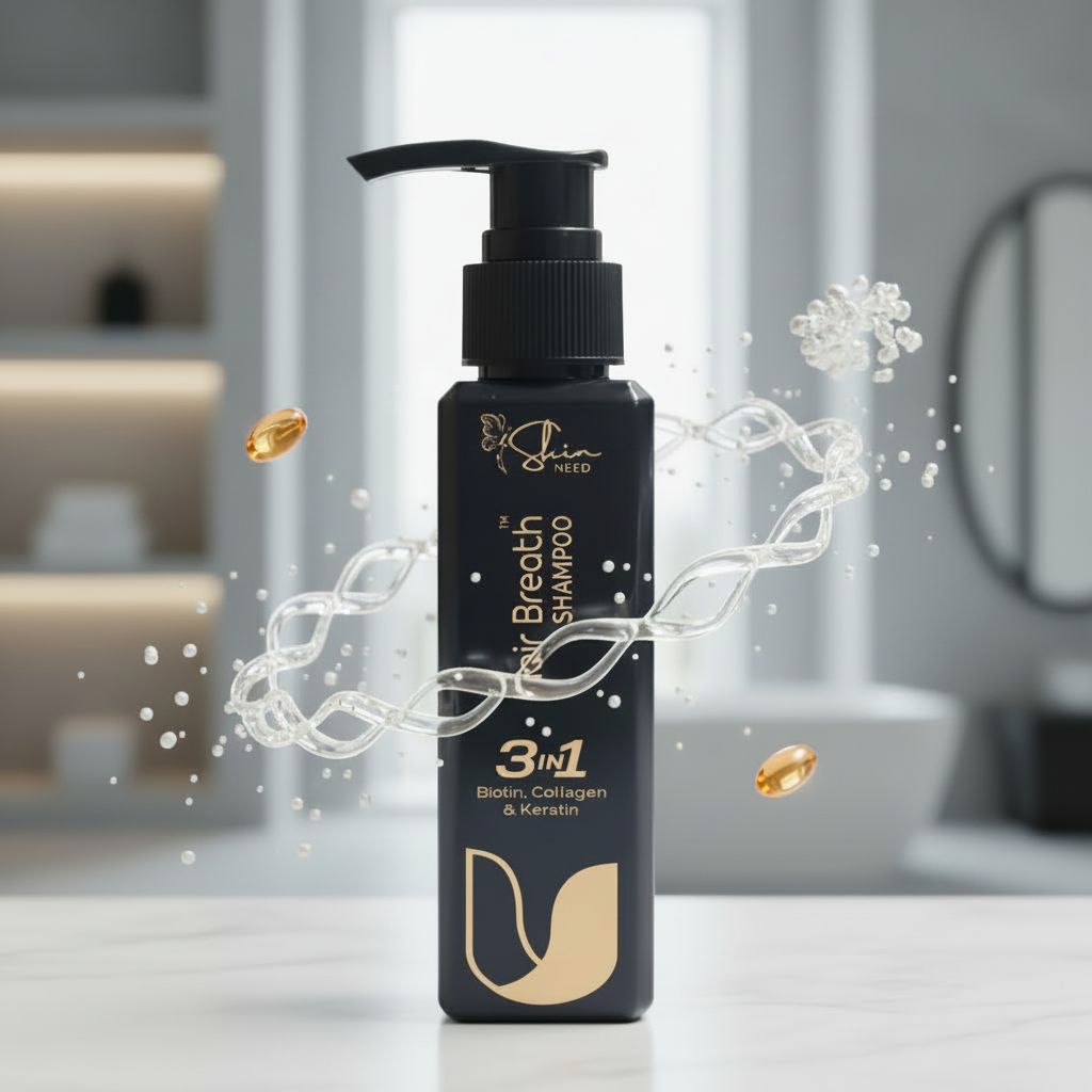 Hair Breath 3-in-1 Shampoo (Biotin, Collagen & Keratin)
